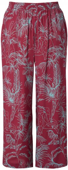 Ulla Popken Wide Leg Elastic Waist Jungle Print Palazzo Pants Brown - Blugi & Pantaloni pentru Femei Mărimi Mari – Plus Size - 