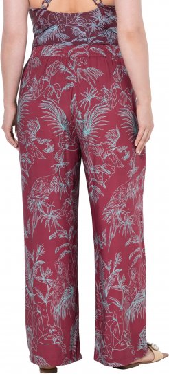 Ulla Popken Wide Leg Elastic Waist Jungle Print Palazzo Pants Brown - Blugi & Pantaloni pentru Femei Mărimi Mari – Plus Size - 