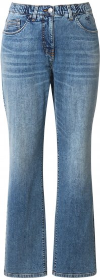 Ulla Popken Bow Embroidery Stretch Fit Jeans Blue Denim - Blugi & Pantaloni pentru Femei Mărimi Mari – Plus Size - 