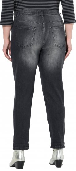 Ulla Popken Rivet Detail Stretch Fit Boyfriend Jeans Black - Blugi & Pantaloni pentru Femei Mărimi Mari – Plus Size - 