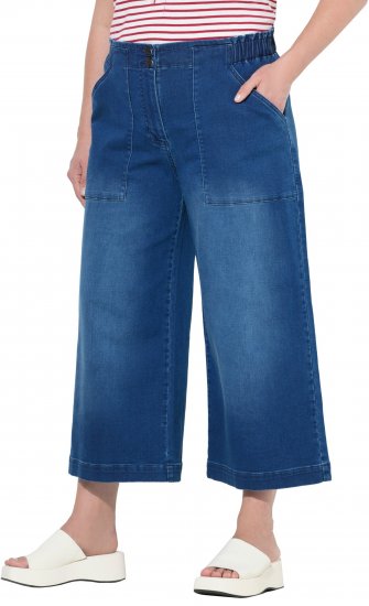 Ulla Popken Denim Culottes Blue - Blugi & Pantaloni pentru Femei Mărimi Mari – Plus Size - 