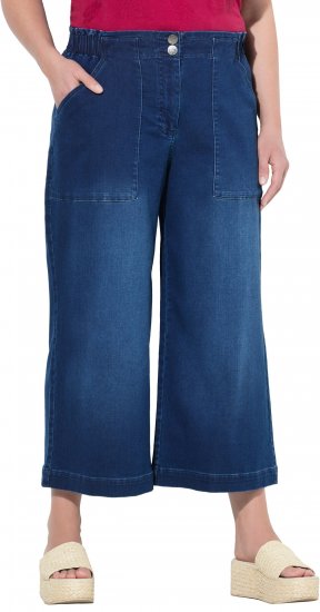 Ulla Popken Denim Culottes Denim Blue - Blugi & Pantaloni pentru Femei Mărimi Mari – Plus Size - 