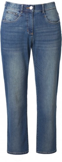 Ulla Popken Decorative Seam Stretch Fit Boyfriend Jeans Blue - Blugi & Pantaloni pentru Femei Mărimi Mari – Plus Size - 