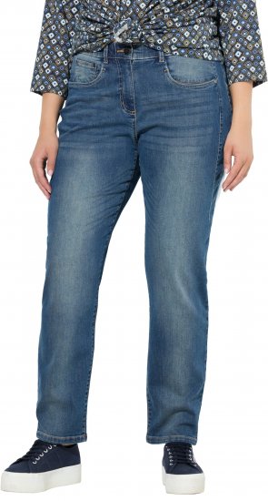 Ulla Popken Decorative Seam Stretch Fit Boyfriend Jeans Blue - Blugi & Pantaloni pentru Femei Mărimi Mari – Plus Size - 