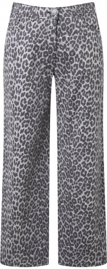 Ulla Popken Leopard Print Stretch Fit Jeans Beige - Blugi & Pantaloni pentru Femei Mărimi Mari – Plus Size - 