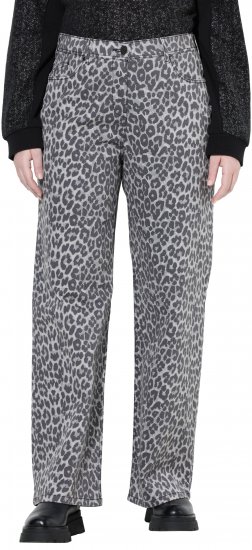 Ulla Popken Leopard Print Stretch Fit Jeans Beige - Blugi & Pantaloni pentru Femei Mărimi Mari – Plus Size - 