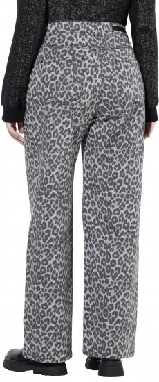 Ulla Popken Leopard Print Stretch Fit Jeans Beige - Blugi & Pantaloni pentru Femei Mărimi Mari – Plus Size - 