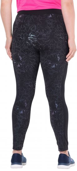 Ulla Popken Quick Drying Flower Print Leggings Black - Blugi & Pantaloni pentru Femei Mărimi Mari – Plus Size - 