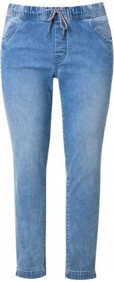 Ulla Popken Drawstring Jeggings Blue Denim - Blugi & Pantaloni pentru Femei Mărimi Mari – Plus Size - 