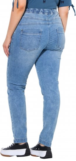 Ulla Popken Drawstring Jeggings Blue Denim - Blugi & Pantaloni pentru Femei Mărimi Mari – Plus Size - 