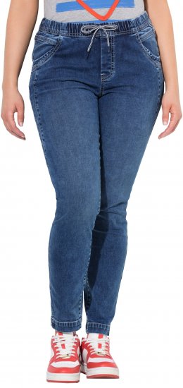 Ulla Popken Drawstring Jeggings Blue - Blugi & Pantaloni pentru Femei Mărimi Mari – Plus Size - 