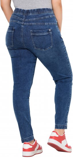 Ulla Popken Drawstring Jeggings Blue - Blugi & Pantaloni pentru Femei Mărimi Mari – Plus Size - 