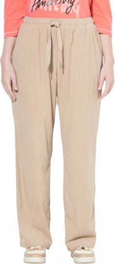 Ulla Popken Corduroy Elastic Waist Pants Brown - Blugi & Pantaloni pentru Femei Mărimi Mari – Plus Size - 