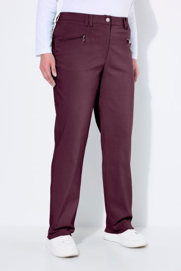 Ulla Popken Thermal Stretch Fit Mony Pants Aubergine - Blugi & Pantaloni pentru Femei Mărimi Mari – Plus Size - 