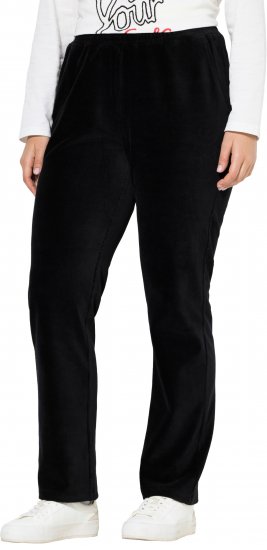 Ulla Popken Corduroy Elastic Waist Pants Black - Blugi & Pantaloni pentru Femei Mărimi Mari – Plus Size - 