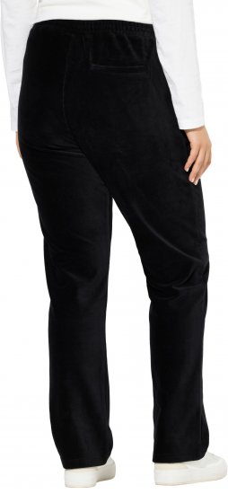 Ulla Popken Corduroy Elastic Waist Pants Black - Blugi & Pantaloni pentru Femei Mărimi Mari – Plus Size - 