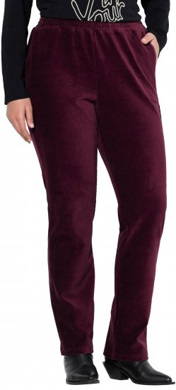 Ulla Popken Corduroy Elastic Waist Pants Brown - Blugi & Pantaloni pentru Femei Mărimi Mari – Plus Size - 