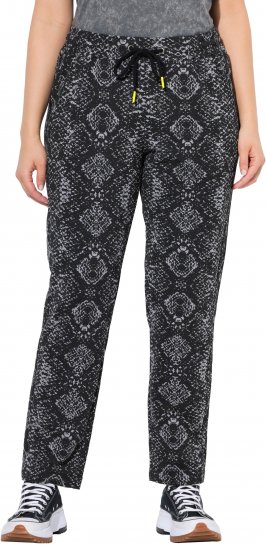 Ulla Popken Snake Print Elastic Waist Joggers Black - Blugi & Pantaloni pentru Femei Mărimi Mari – Plus Size - 