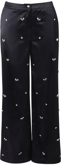 Ulla Popken Rhinestone Detail Comfort Waist Pants Black - Blugi & Pantaloni pentru Femei Mărimi Mari – Plus Size - 
