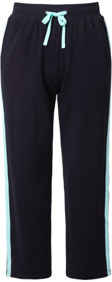 Ulla Popken Side Stripe Elastic Waist Joggers Black - Blugi & Pantaloni pentru Femei Mărimi Mari – Plus Size - 