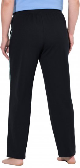 Ulla Popken Side Stripe Elastic Waist Joggers Black - Blugi & Pantaloni pentru Femei Mărimi Mari – Plus Size - 