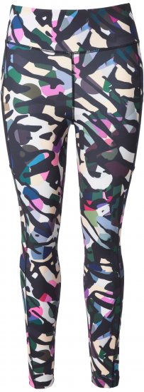 Ulla Popken Quick Drying Botanical Print Sport Leggings Black - Blugi & Pantaloni pentru Femei Mărimi Mari – Plus Size - 