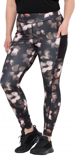 Ulla Popken Abstract Print Quick Dry Sports Leggings Black - Blugi & Pantaloni pentru Femei Mărimi Mari – Plus Size - 