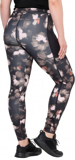 Ulla Popken Abstract Print Quick Dry Sports Leggings Black - Blugi & Pantaloni pentru Femei Mărimi Mari – Plus Size - 