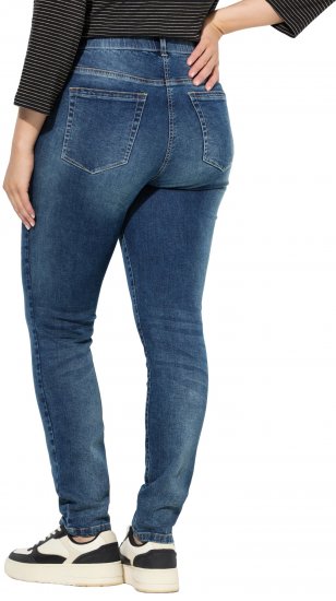 Ulla Popken Decorative Stitched Slim Leg Stretch Fit Jeans Blue Denim - Blugi & Pantaloni pentru Femei Mărimi Mari – Plus Size - 