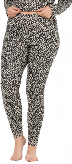 Ulla Popken Leopard Print Ski Leggings Black - Blugi & Pantaloni pentru Femei Mărimi Mari – Plus Size - 
