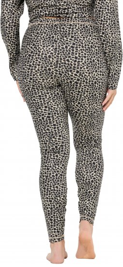 Ulla Popken Leopard Print Ski Leggings Black - Blugi & Pantaloni pentru Femei Mărimi Mari – Plus Size - 