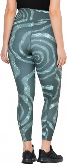 Ulla Popken Quick Drying Ripple Print Sport Leggings Black - Blugi & Pantaloni pentru Femei Mărimi Mari – Plus Size - 