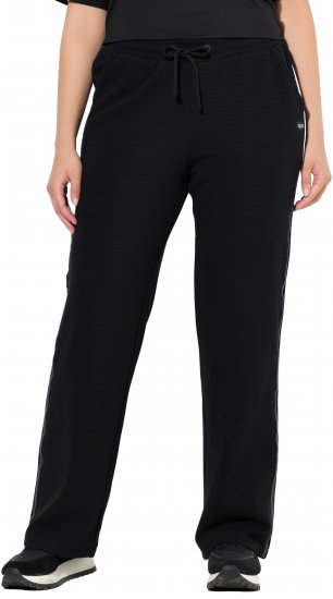 Ulla Popken Reflective Cross Ribbed Joggers Black - Ulla Popken - 