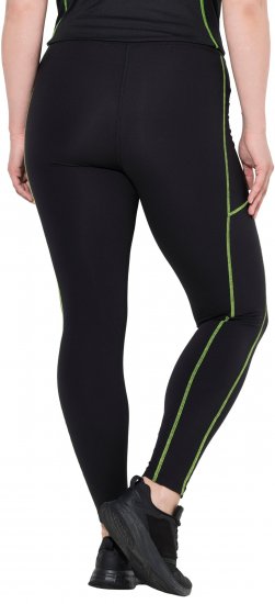 Ulla Popken Neon Seam Quick Drying Performance Leggings Black - Blugi & Pantaloni pentru Femei Mărimi Mari – Plus Size - 