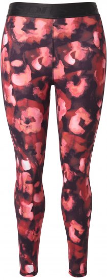 Ulla Popken Abstract Flower Print Performance Leggings Red - Blugi & Pantaloni pentru Femei Mărimi Mari – Plus Size - 