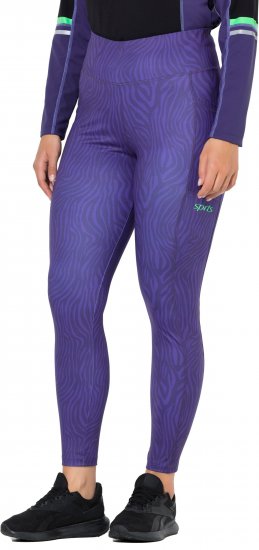 Ulla Popken Neon Zebra Print Performance Leggings Purple - Blugi & Pantaloni pentru Femei Mărimi Mari – Plus Size - 