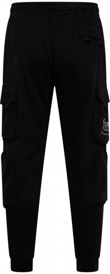 Kam Jeans 244 Raw Denim Cargo PKT Jog Pants Black - Blugi & pantaloni - Blugi & Pantaloni Bărbați Mărimi Mari