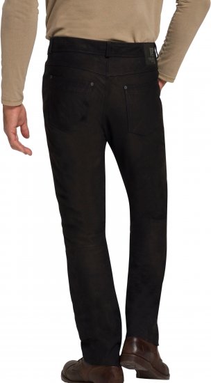 JP1880 Leather Pants Regular Fit Buffalo Nubuck Black - Blugi & pantaloni - Blugi & Pantaloni Bărbați Mărimi Mari