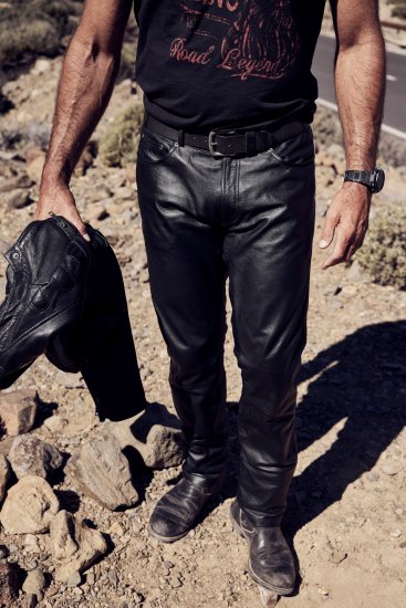 JP1880 Leather Pants Regular Fit Finest Lamb Nappa Black - Blugi & pantaloni - Blugi & Pantaloni Bărbați Mărimi Mari