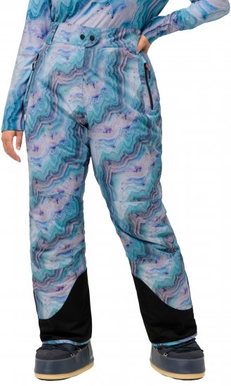 Ulla Popken Functional Ski Trousers Waterproof Shaped Knees Velcro Closure Mineral Blue - Blugi & Pantaloni pentru Femei Mărimi Mari – Plus Size - 