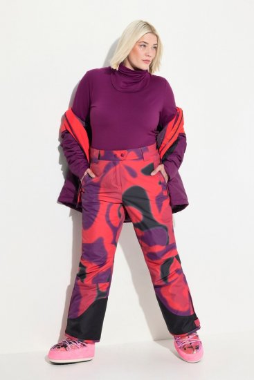 Ulla Popken Hyprar Ski Pants Waterproof Velcro Closure Shaped Knees Berry Pink - Haine de schi - 