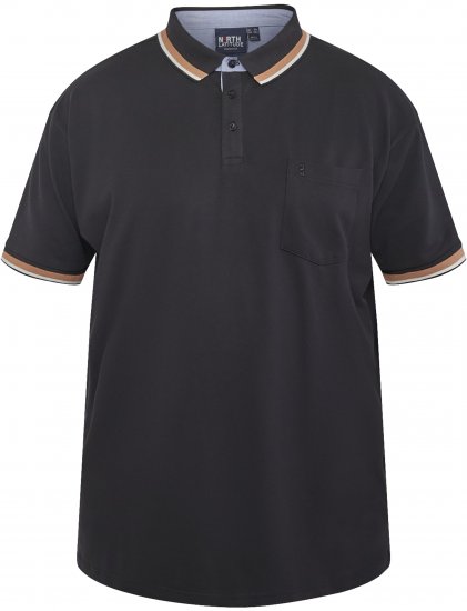 North Latitude 61128 Tricou Polo Pique Superflex Negru - Tricouri polo - Tricouri Polo Bărbați Mărimi Mari