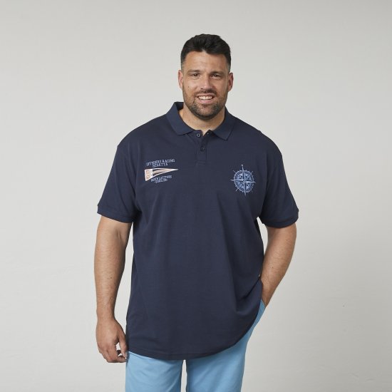 North Latitude 61129 Tricou Polo Pique cu Broderie pe Piept Bleumarin - Tricouri polo - Tricouri Polo Bărbați Mărimi Mari