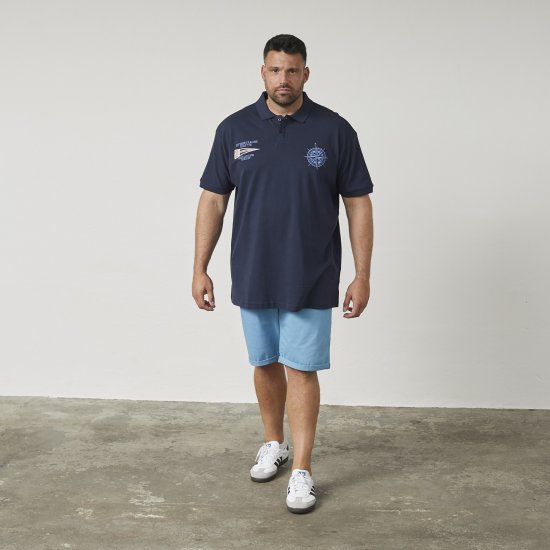 North Latitude 61129 Tricou Polo Pique cu Broderie pe Piept Bleumarin - Tricouri polo - Tricouri Polo Bărbați Mărimi Mari