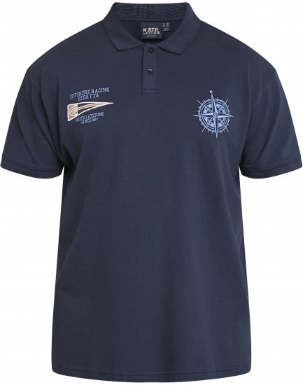 North Latitude 61129 Tricou Polo Pique cu Broderie pe Piept Bleumarin - Tricouri polo - Tricouri Polo Bărbați Mărimi Mari