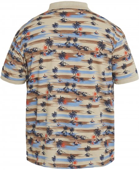 North Latitude 61133 Tricou Polo Pique cu Print Integral Nisipiu - Tricouri polo - Tricouri Polo Bărbați Mărimi Mari