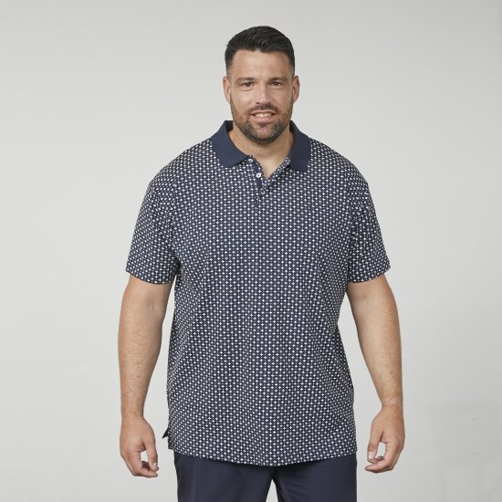 North Latitude 61134 Tricou Polo Jersey cu Print Integral Bleumarin - Tricouri polo - Tricouri Polo Bărbați Mărimi Mari