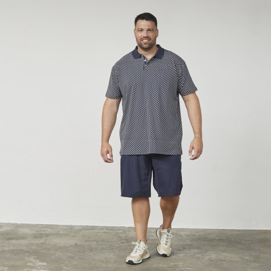 North Latitude 61134 Tricou Polo Jersey cu Print Integral Bleumarin - Tricouri polo - Tricouri Polo Bărbați Mărimi Mari