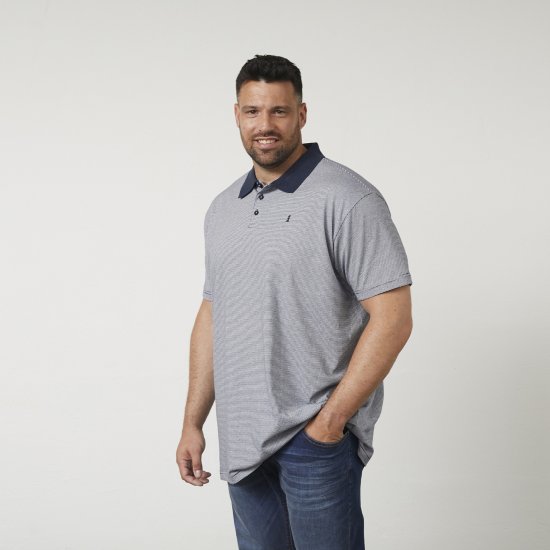 North Latitude 61136 Tricou Polo Dungat Vopsit în Fir Bleumarin - Tricouri polo - Tricouri Polo Bărbați Mărimi Mari