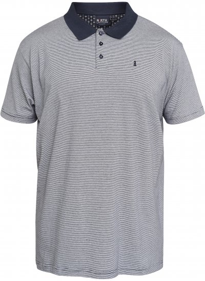 North Latitude 61136 Tricou Polo Dungat Vopsit în Fir Bleumarin - Tricouri polo - Tricouri Polo Bărbați Mărimi Mari